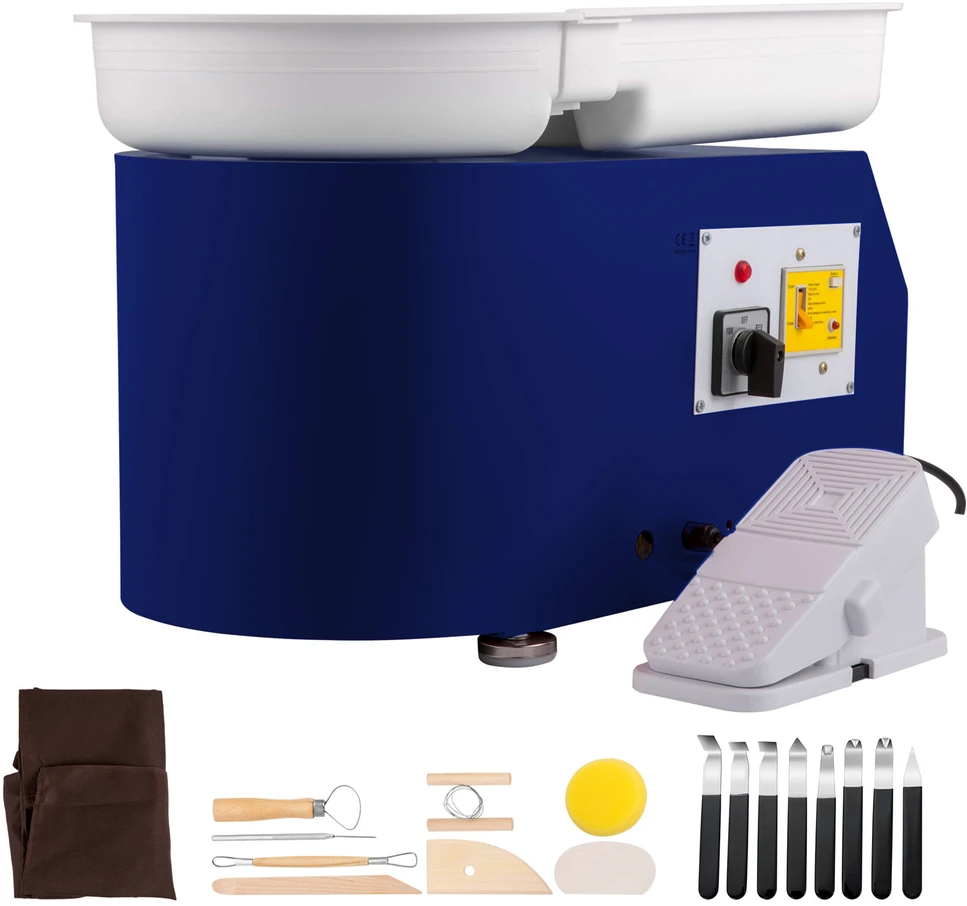 VEVOR Keramikos žiedimo staklės, 28 cm 350W mėlynos