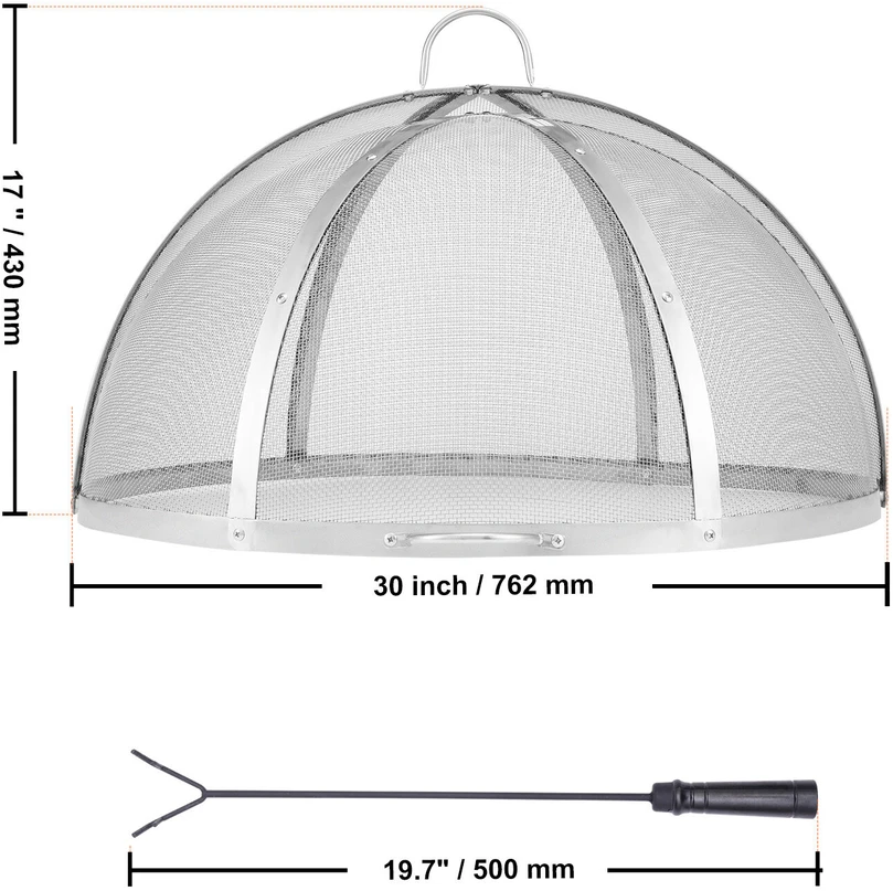 VEVOR lauko ugnies vietos kibirkščių apsauga 76 cm