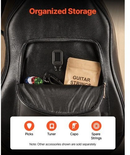 VEVOR Kietas dėklas akustinei gitarai, 1195 mm