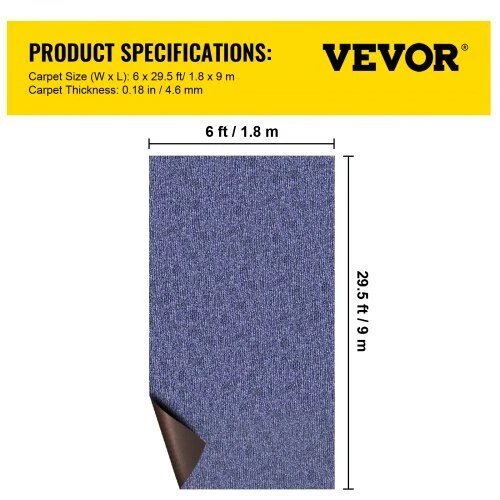 VEVOR Lauko kilimas 1,8x9 m, mėlynas