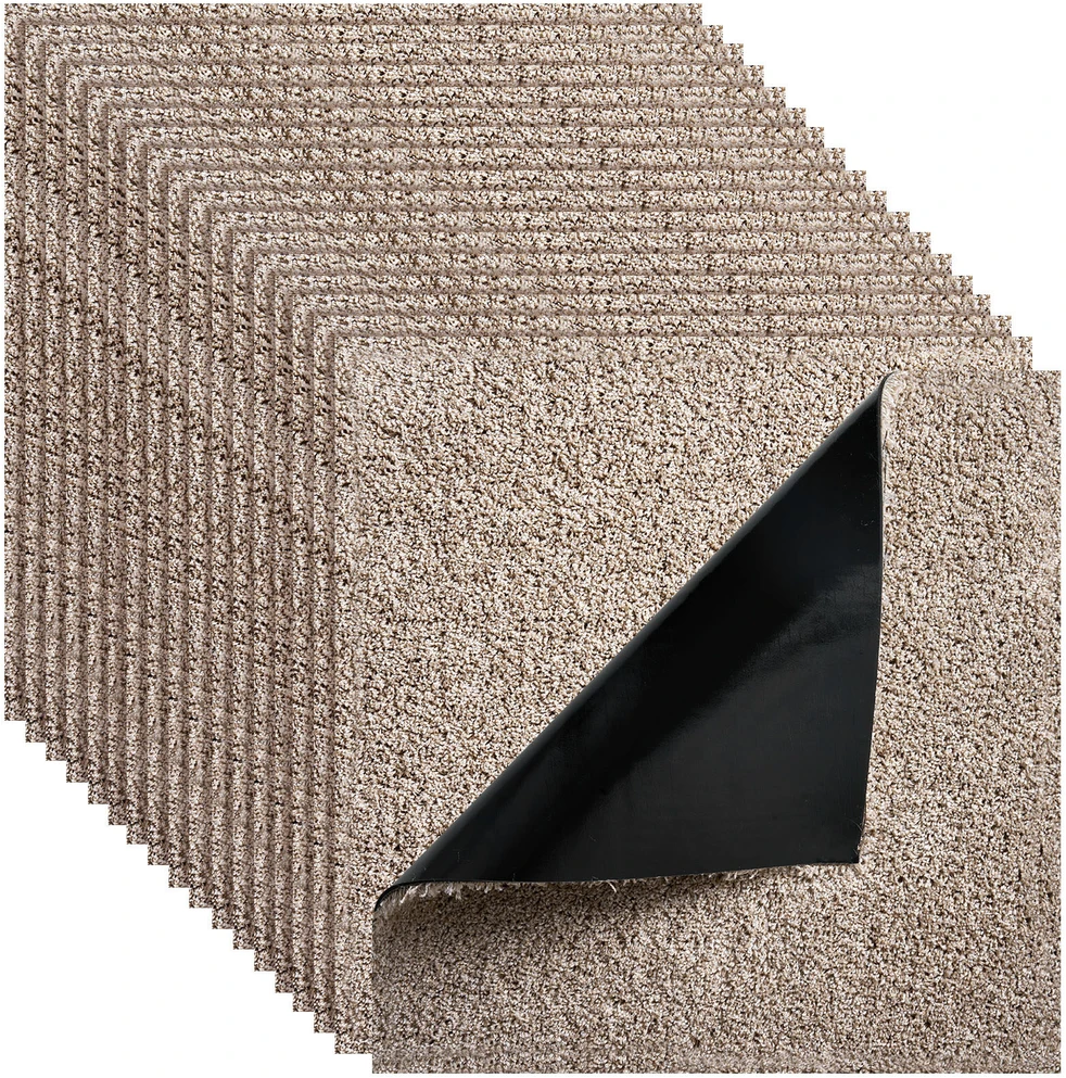 VEVOR Šviesiai rudos kiliminės plytelės 457 mm, 10 vnt.