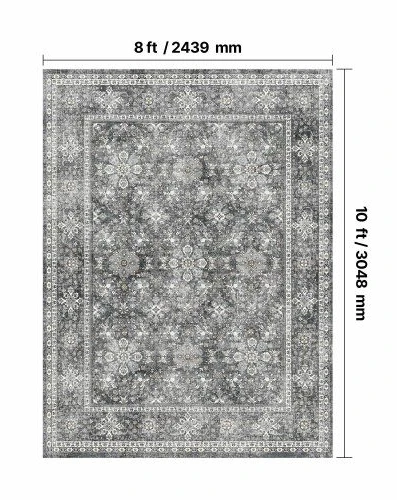 VEVOR Didelis kilimas 243 x 305 cm pilkas