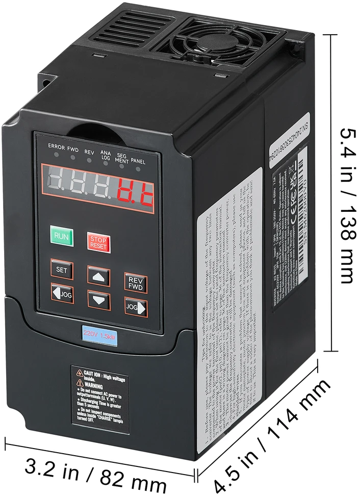 VEVOR Kintamo daţnio pavarų keitiklis 2AG, 1,5KW
