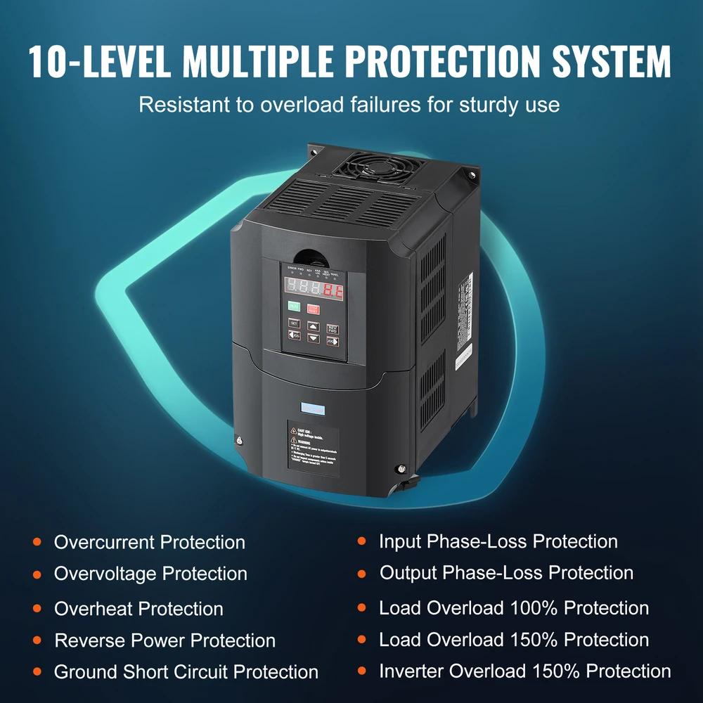 VEVOR 10 AG, 7,5 kW dažnio keitiklis 220V į 3 fazes