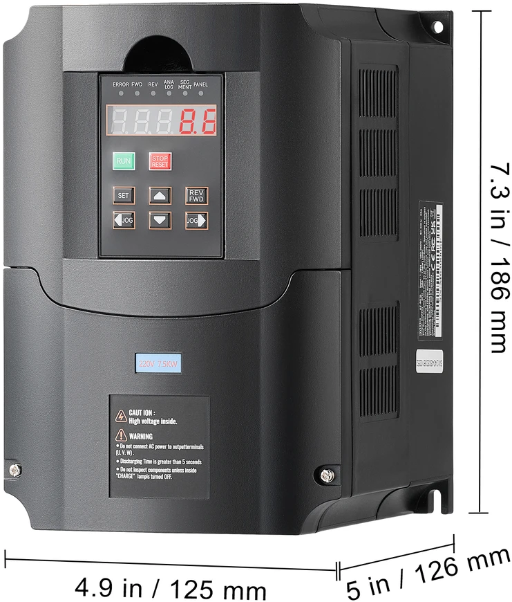 VEVOR 10 AG, 7,5 kW dažnio keitiklis 220V į 3 fazes