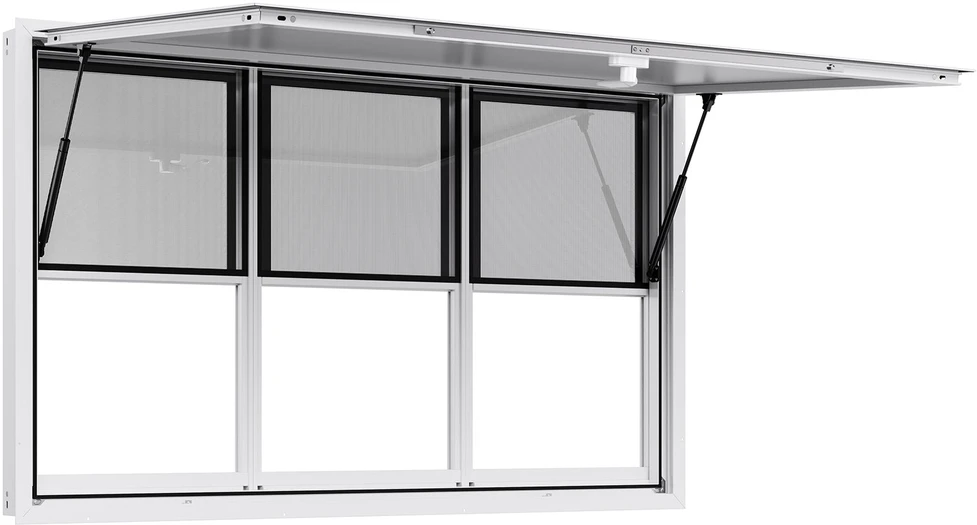 VEVOR 152x92 cm kiosko langas su stogeliu maisto furgonui