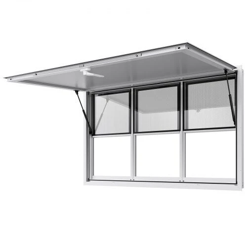 VEVOR 152x92 cm kiosko langas su stogeliu maisto furgonui