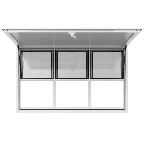 VEVOR 152x92 cm kiosko langas su stogeliu maisto furgonui