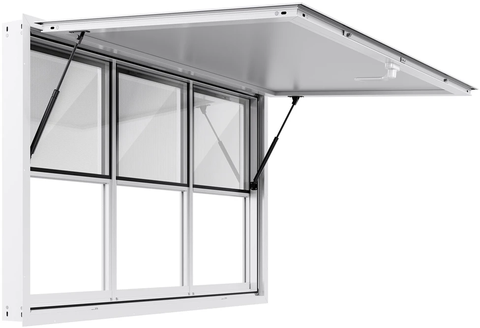 VEVOR 152x92 cm kiosko langas su stogeliu maisto furgonui