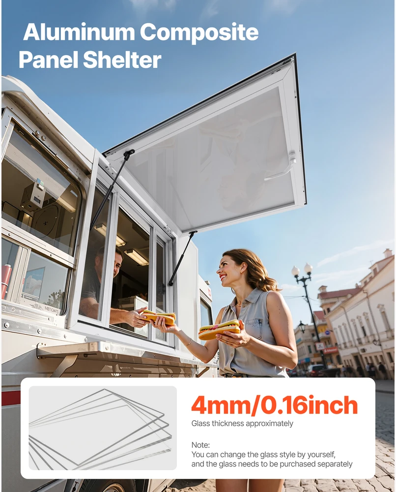 VEVOR 92x92 cm maisto vilkiko aptarnavimo langas