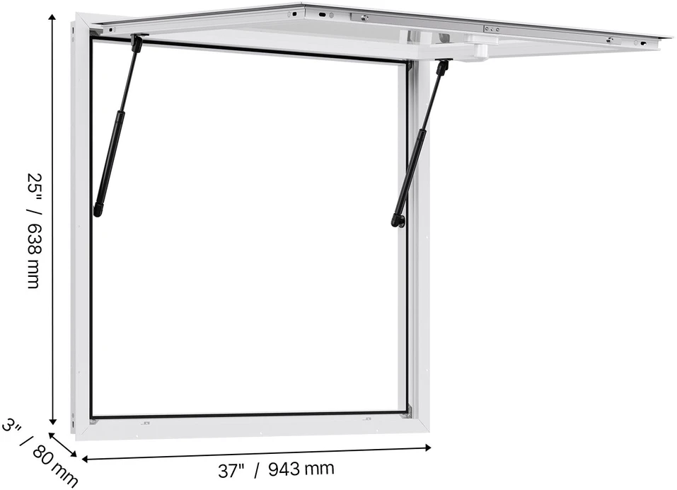 VEVOR 92x92 cm maisto langas su markize maisto sunkvežimiui