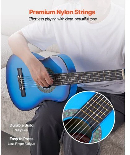 VEVOR Klasikinė gitara su priedais, 780 mm, mėlyna
