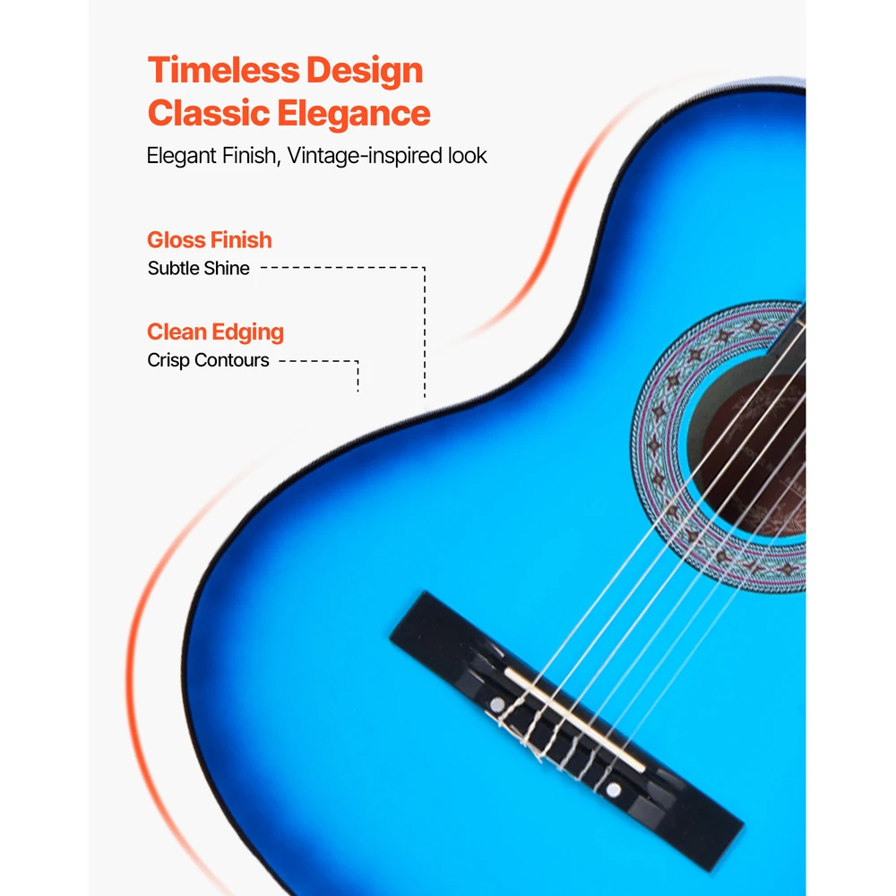 VEVOR Klasikinė gitara pradedantiesiems, mėlyna