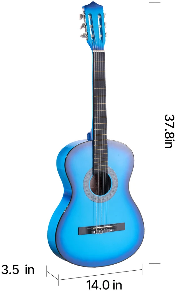 VEVOR Klasikinė gitara pradedantiesiems, mėlyna