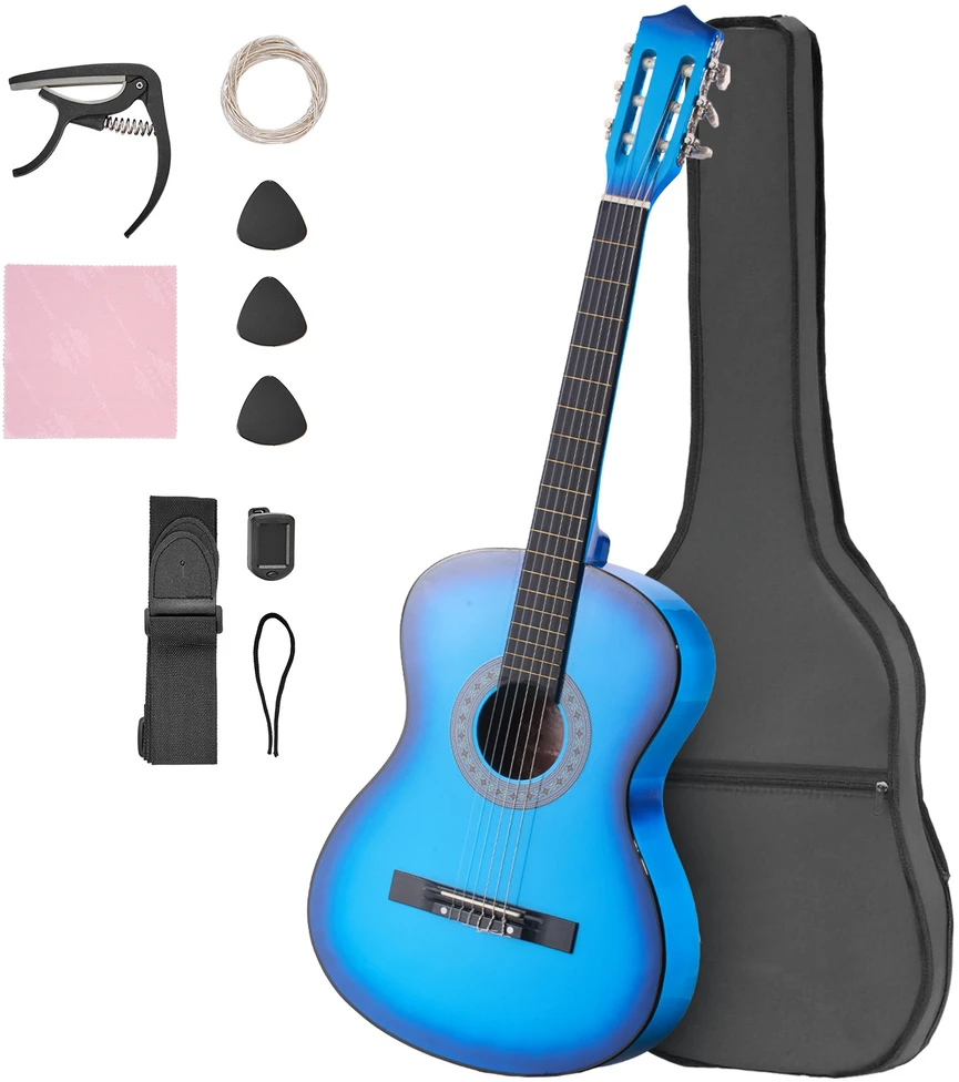 VEVOR Klasikinė gitara pradedantiesiems, mėlyna