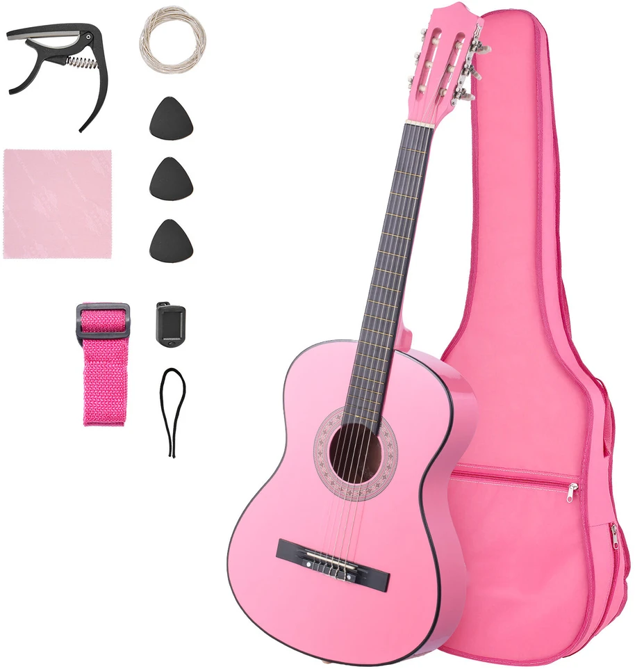 VEVOR Klasikinė gitara pradedantiesiems, 960 mm, rožinė