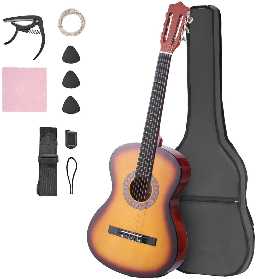 VEVOR Klasikinė gitara su priedais, saulės sprogimas