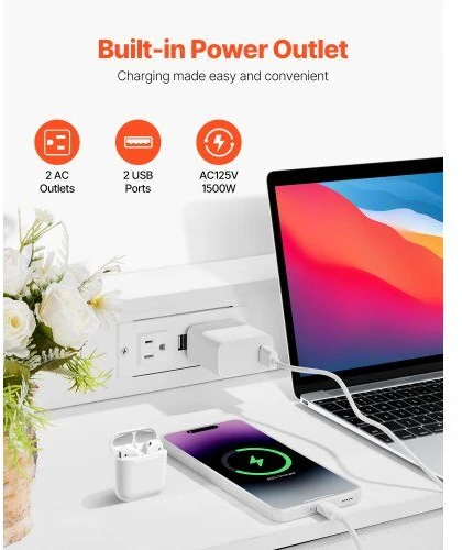 VEVOR 9 stalčių aukšta komoda su LED ir elektros lizdais