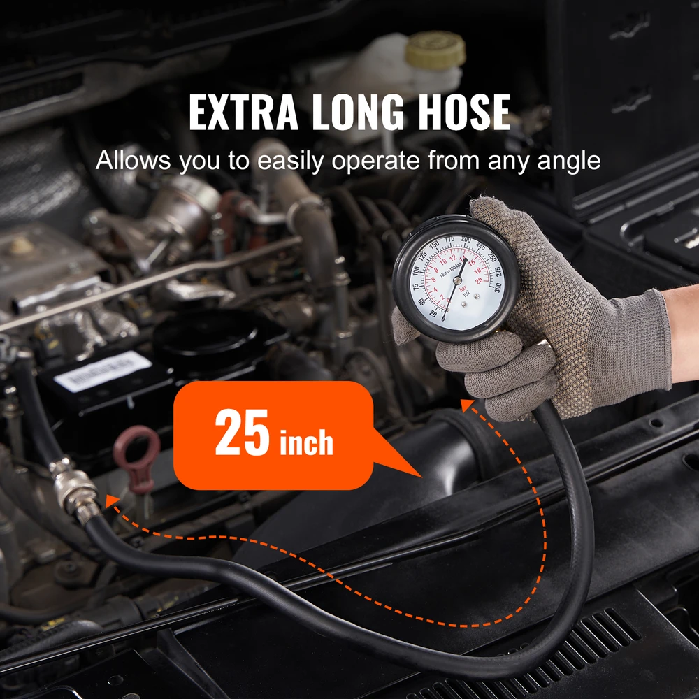 VEVOR Automobilio cilindrų kompresijos matuoklis, 9 vnt.