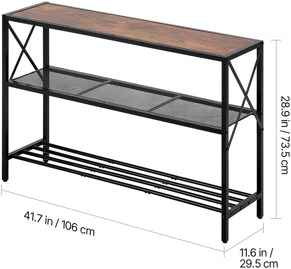 VEVOR Siauros konsolės sofa su 3 lentynomis