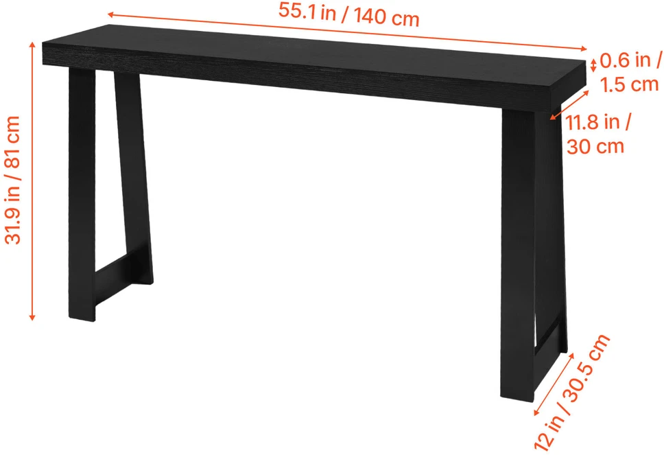 VEVOR 140 cm konsolinis stalas už sofos