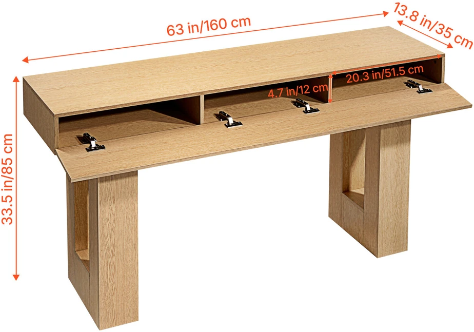VEVOR 160 cm konsolinis stalas, kaimiškas