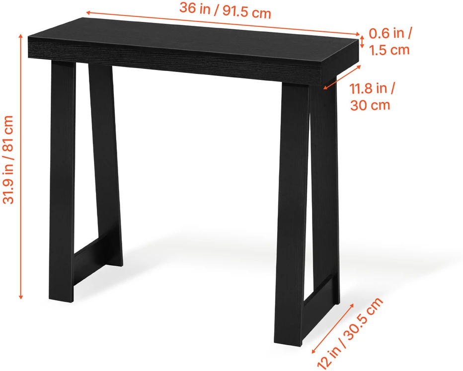 TV staliukas VEVOR juodas konsolinis stalas 91,5 cm