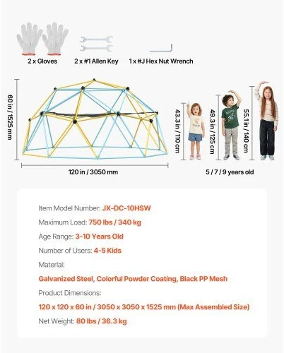VEVOR Geometrinis kopinėjimo kupolas su hamaku ir sūpynėmis