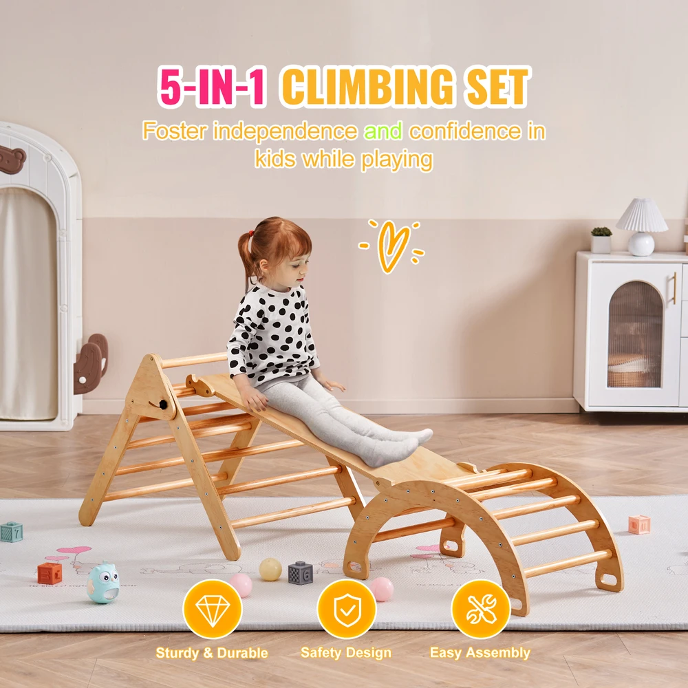 VEVOR Pikler trikampių rinkinys 5in1 vaikams