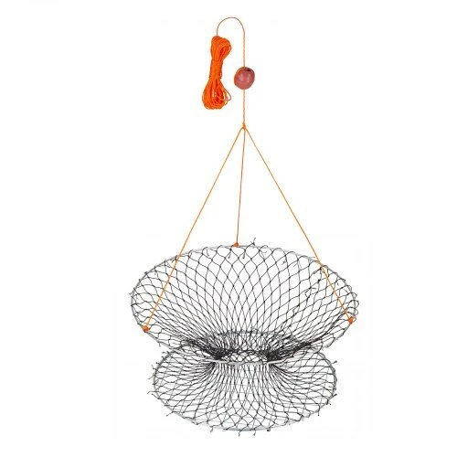 VEVOR Dviejų žiedų krabų gaudyklė, 60 cm viršus, 50 cm apačia