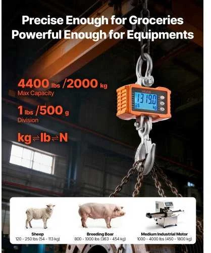 VEVOR Skaitmeninės kranų svarstyklės 2000 kg