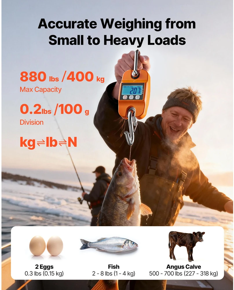 VEVOR Skaitmeninės krano svarstyklės, 400 kg