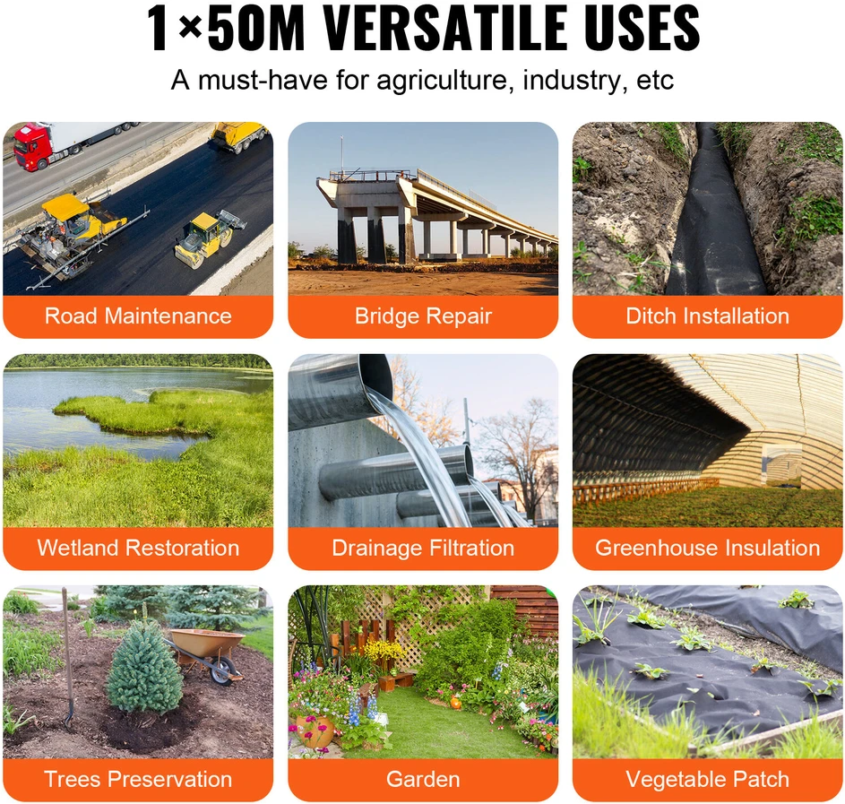 VEVOR Praplatus geotekstilės audinys dekoravimui