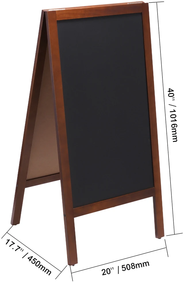 VEVOR Dvipusė lauko lentelė su kreida 50x100 cm