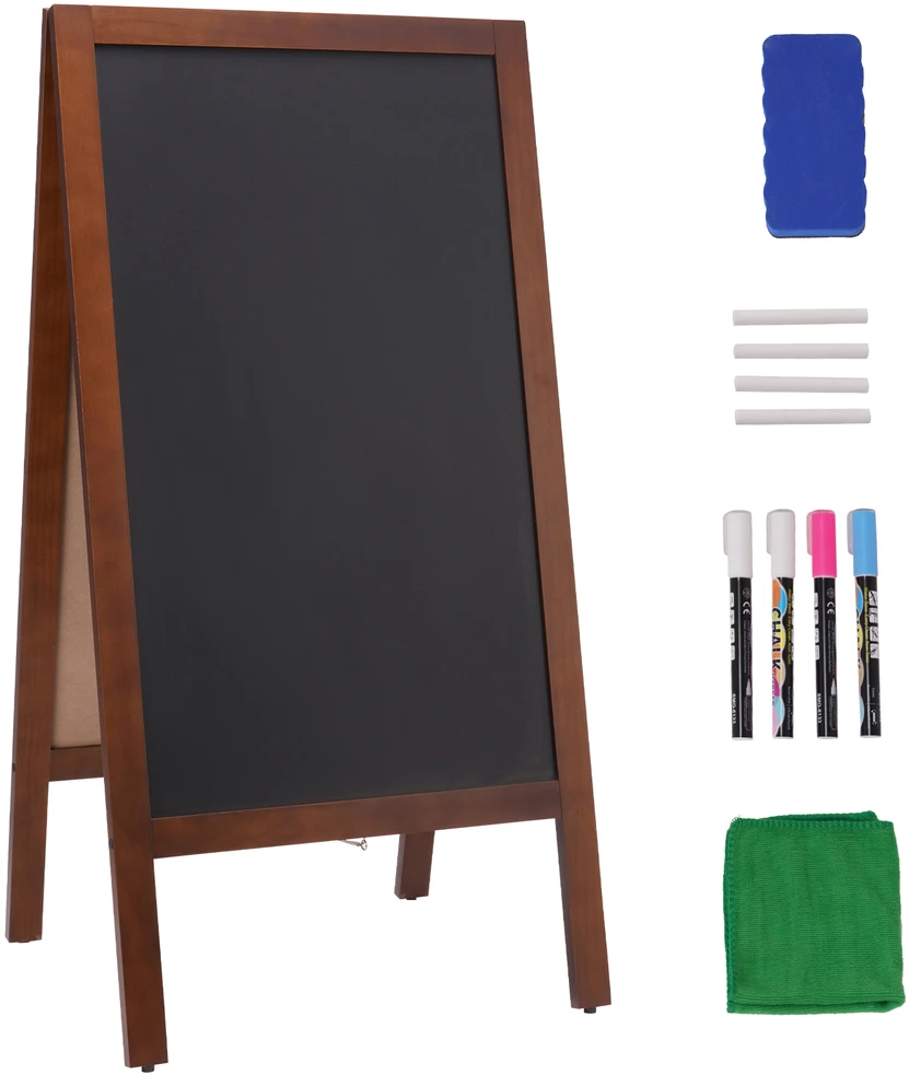 VEVOR Dvipusė lauko lentelė su kreida 50x100 cm