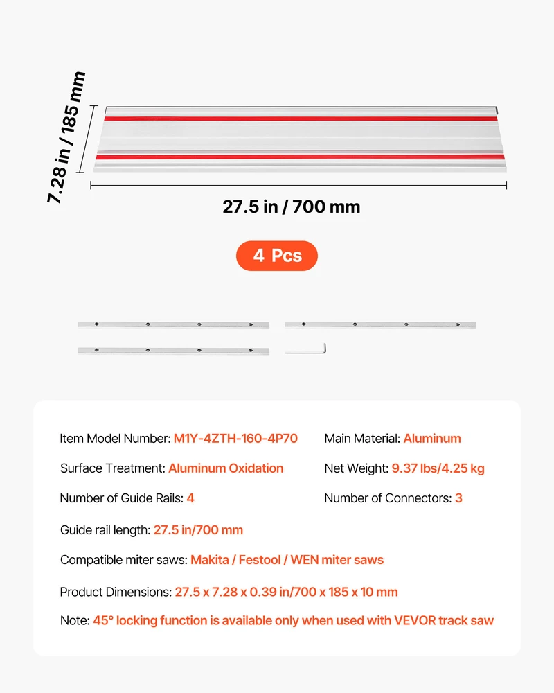 VEVOR Vėžiapjūklio kreiptuvas 2794 mm pjovimo diapazonui