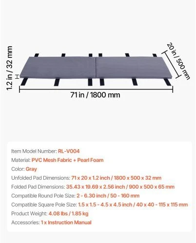 VEVOR krepšinio stulpo 180 cm apsauga, lankstus dizainas