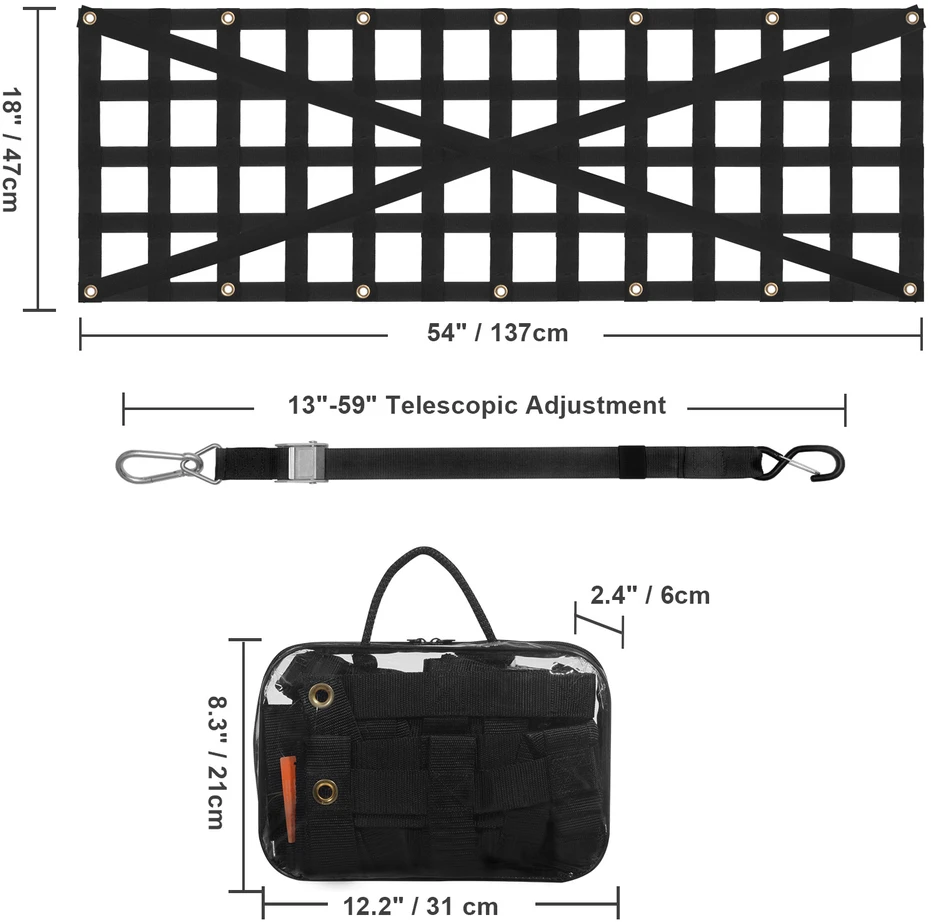 VEVOR Krovininio automobilio tinklas 137x46 cm