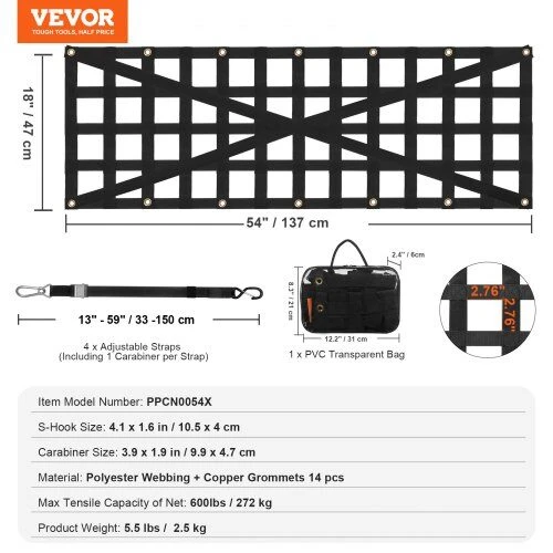 VEVOR Krovininio automobilio tinklas 137x46 cm
