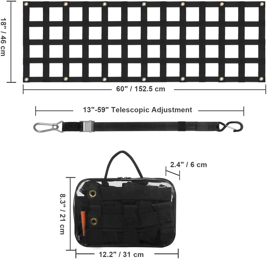 VEVOR Pikapo uodegos tinklas 152 x 47 cm dydžio