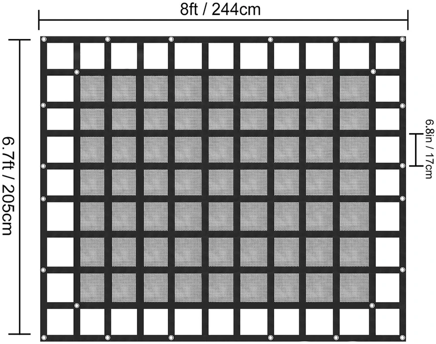 VEVOR Krovinių tinklas pikapui 8 x 6.7 ft