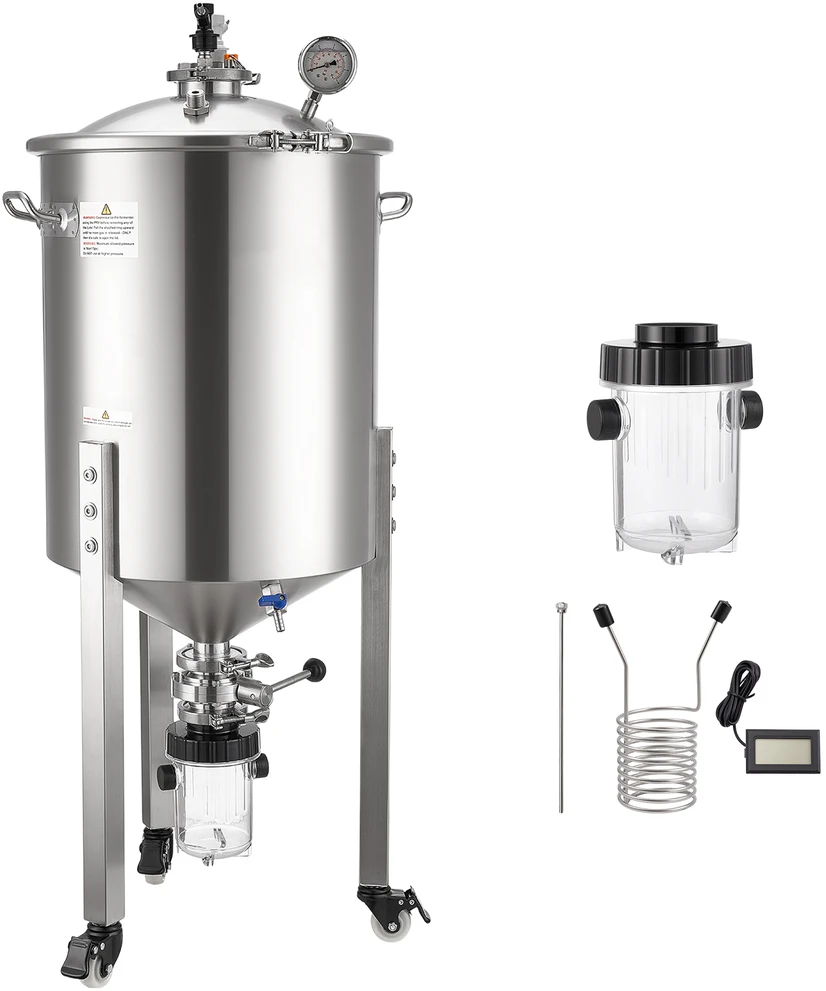 VEVOR Nerūdijančio plieno kūginis fermentatorius, 60 l