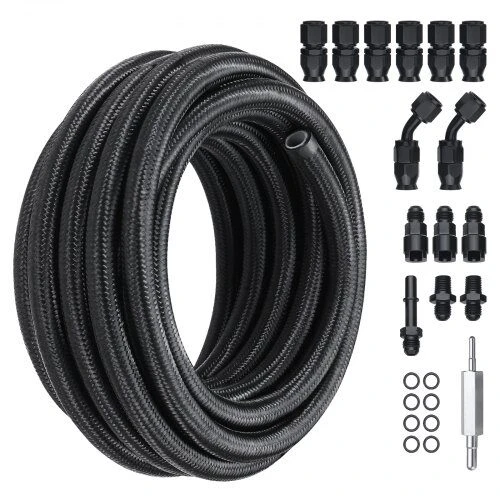 VEVOR 6AN kuro linijos rinkinys, 25 pėdų PTFE žarna