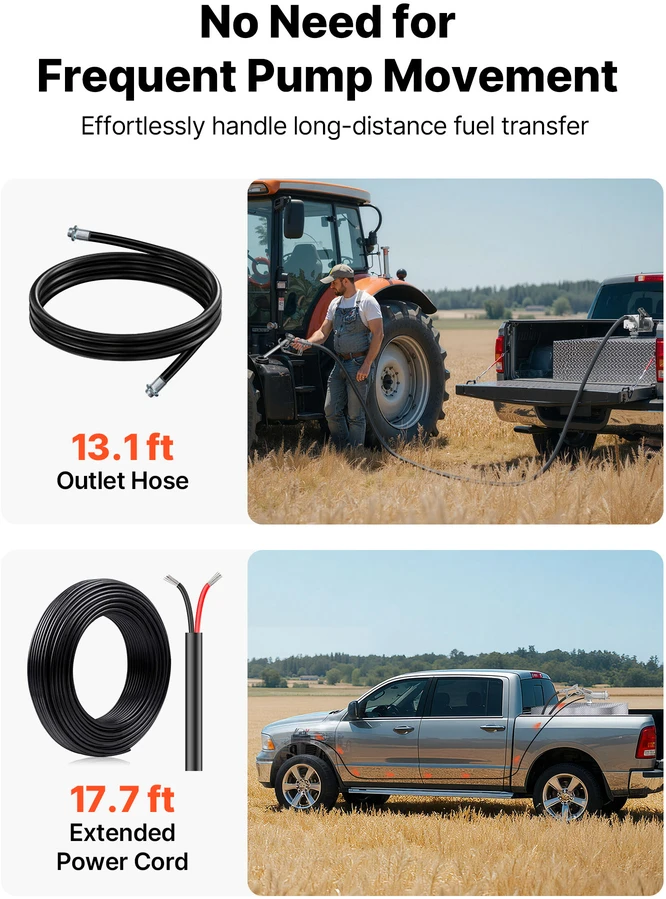 VEVOR Kuro perkėlimo siurblys 12V DC 57 L/min