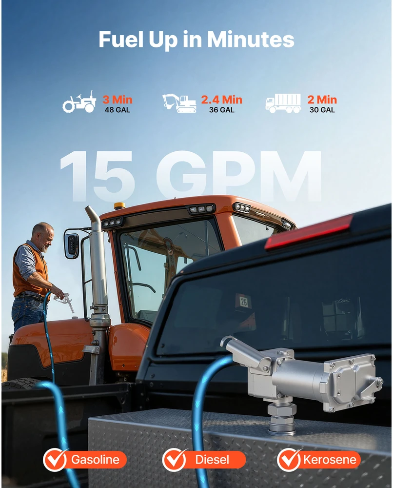 VEVOR Kuro perkėlimo siurblys 12V DC 57 L/min