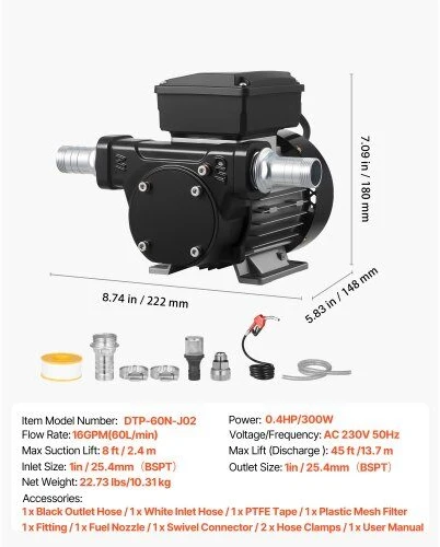 VEVOR 230V kuro perkėlimo siurblys su automatine antgaliu