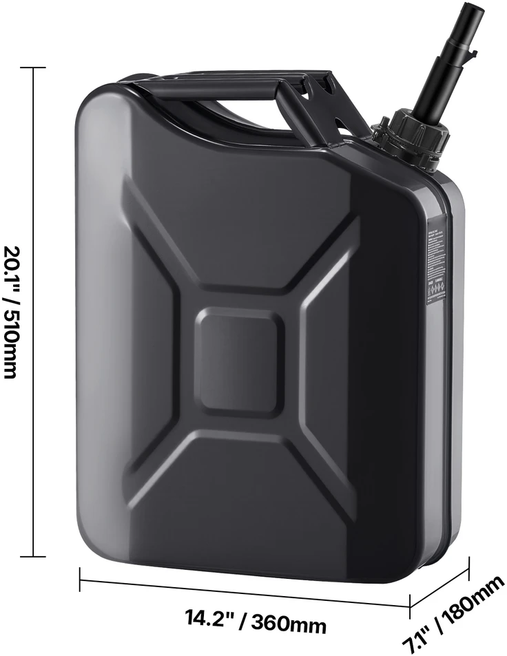 VEVOR Metalinis kuro kanistras 20 L su snapeliu