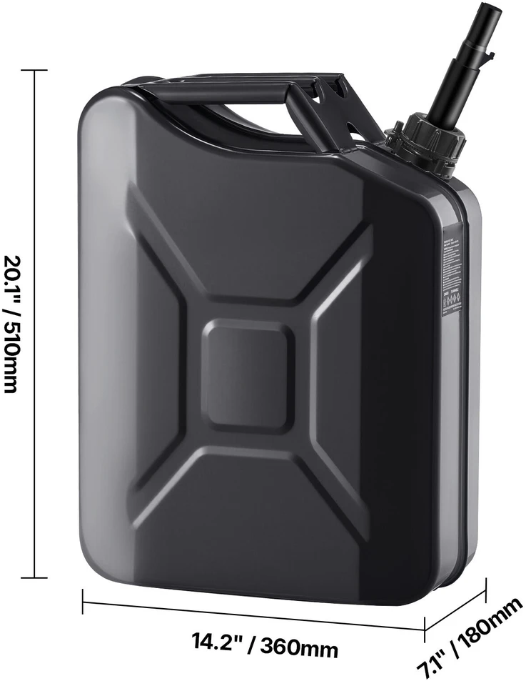 VEVOR Metalinis kuro kanistras 20 L su snapeliu