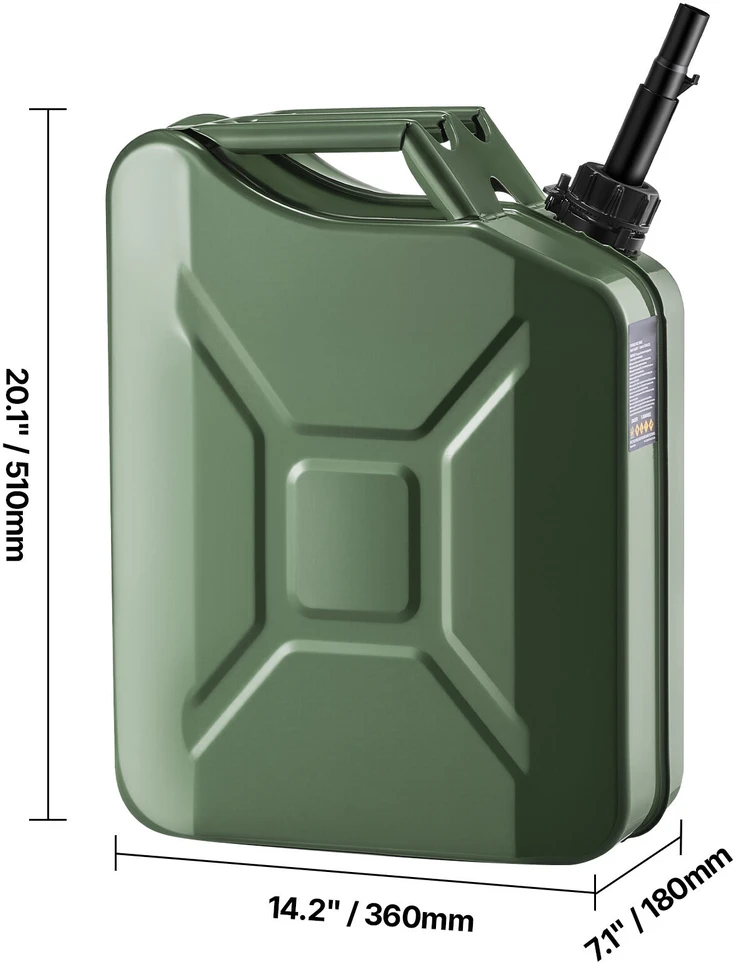 VEVOR Metalinė kuro talpa 20 L su snapu