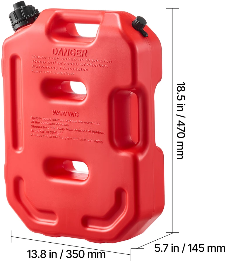 VEVOR Degalų bakelis, 10 l, raudonas